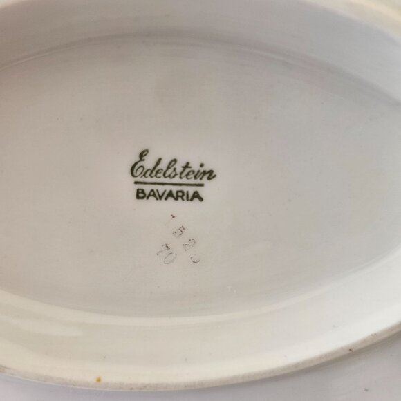 Edelstein Bavaria Porcelain Sauce Gravy Server Underplate floral ivory banded - Picture 9 of 9